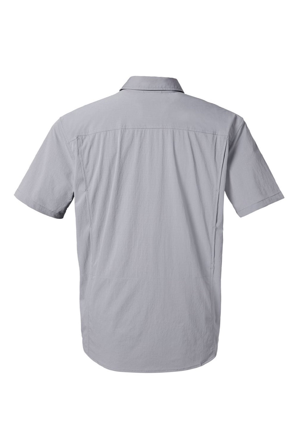 Huk H150183 Mens Creekbed Short Sleeve Button Down Shirt Night Owl Grey Flat Back