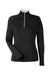 Fairway & Greene F12250 Womens Wells 1/4 Zip Tech Sweatshirt Black/White Flat Front