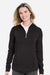 Fairway & Greene F12250 Womens Wells 1/4 Zip Tech Sweatshirt Black/White Model Front