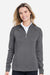Fairway & Greene F12250 Womens Wells 1/4 Zip Tech Sweatshirt Heather Dark Shadow Grey Model Front