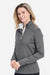 Fairway & Greene F12250 Womens Wells 1/4 Zip Tech Sweatshirt Heather Dark Shadow Grey Model Side