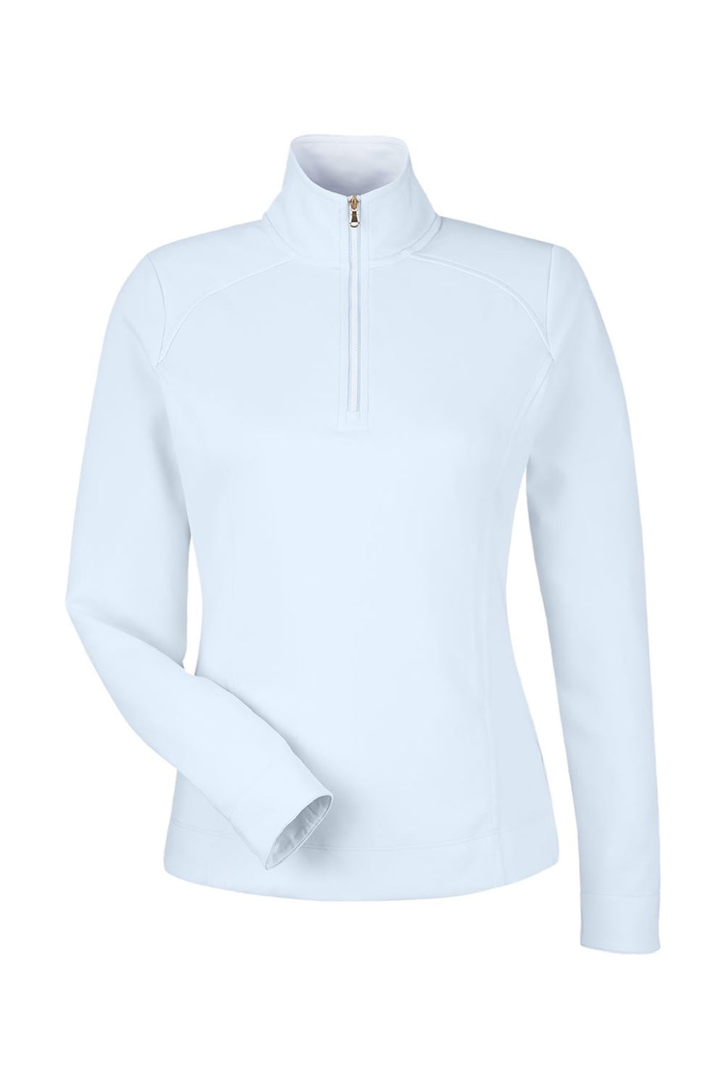 Fairway & Greene F12250 Womens Wells 1/4 Zip Tech Sweatshirt Dream Blue/White Flat Front