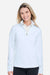 Fairway & Greene F12250 Womens Wells 1/4 Zip Tech Sweatshirt Dream Blue/White Model Front