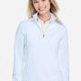Fairway & Greene Womens Wells Tech Moisture Wicking 1/4 Zip Sweatshirt - Dream Blue/White - New