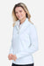 Fairway & Greene F12250 Womens Wells 1/4 Zip Tech Sweatshirt Dream Blue/White Model Side