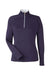 Fairway & Greene F12250 Womens Wells 1/4 Zip Tech Sweatshirt Eclipse Blue/White Flat Front