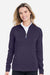 Fairway & Greene F12250 Womens Wells 1/4 Zip Tech Sweatshirt Eclipse Blue/White Model Front