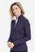 Fairway & Greene F12250 Womens Wells 1/4 Zip Tech Sweatshirt Eclipse Blue/White Model Side