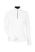 Fairway & Greene F12250 Womens Wells 1/4 Zip Tech Sweatshirt White/Eclipse Blue Flat Front
