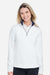 Fairway & Greene F12250 Womens Wells 1/4 Zip Tech Sweatshirt White/Eclipse Blue Model Front