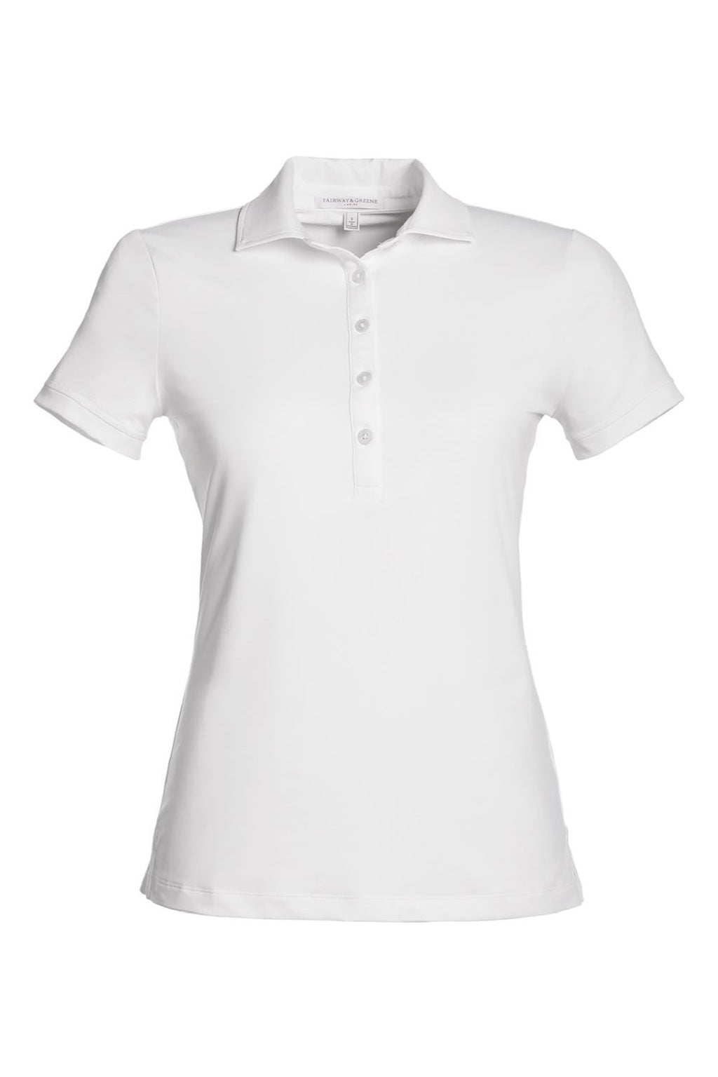 Fairway & Greene M32232 Womens Claire Tech Short Sleeve Polo Shirt White Flat Front
