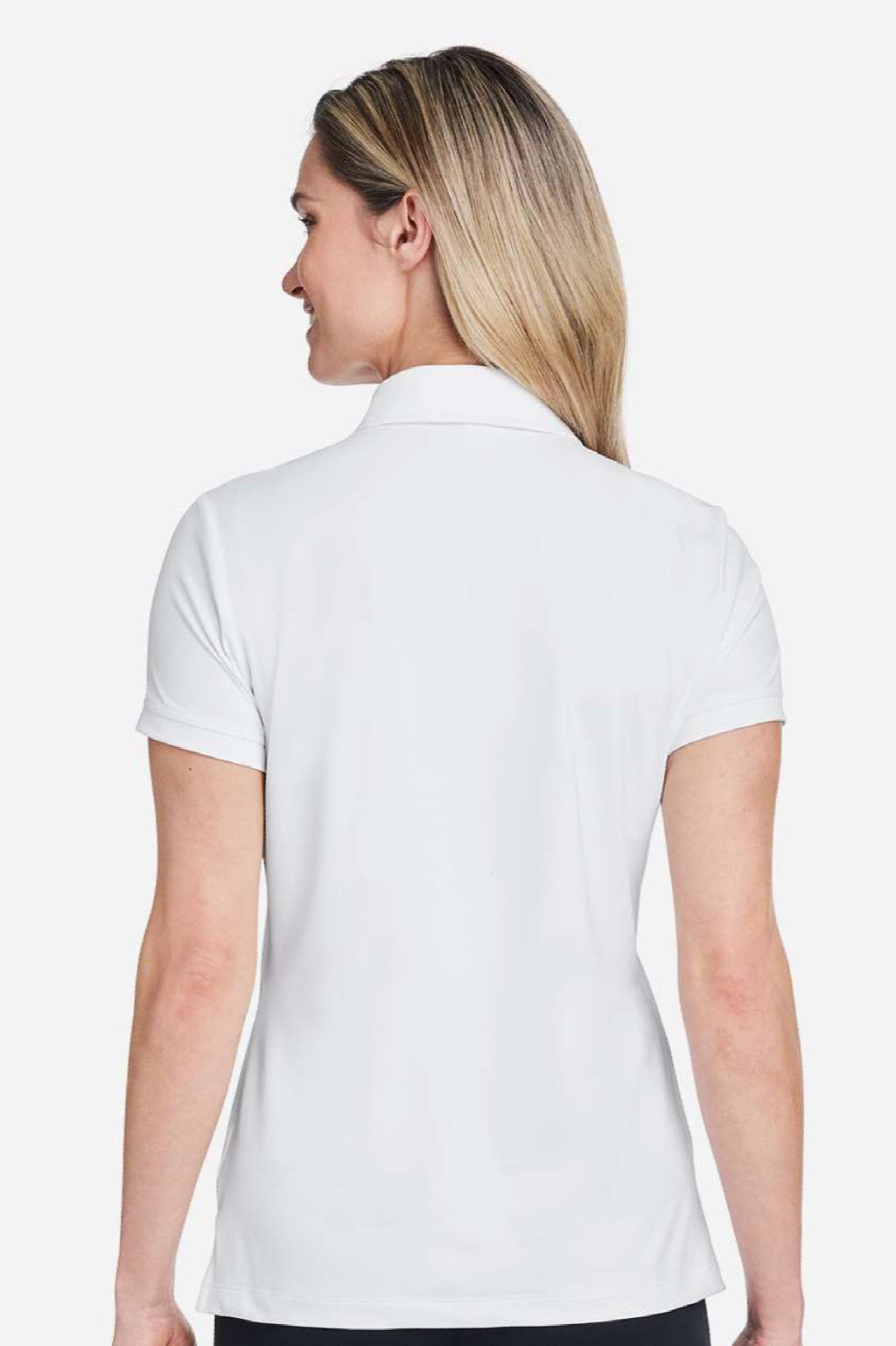 Fairway & Greene M32232 Womens Claire Tech Short Sleeve Polo Shirt White Model Back