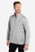 Huk H130098 Mens Cold Front 1/4 Zip Sweatshirt w/ Pockets Heather Harbor Mist Grey Model Side