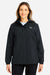 Huk H640027 Womens Storm Full Zip Hooded Rain Jacket Black Model Front