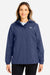 Huk H640027 Womens Storm Full Zip Hooded Rain Jacket Naval Academy Blue Model Front