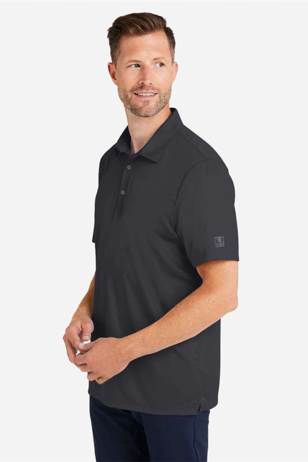 Huk H120558 Mens Pursuit Performance Short Sleeve Polo Shirt Black Model Side