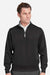 Fairway & Greene C11512 Mens Caves 1/4 Zip Tech Sweatshirt Black/Heather Dark Shadow Grey Model Front