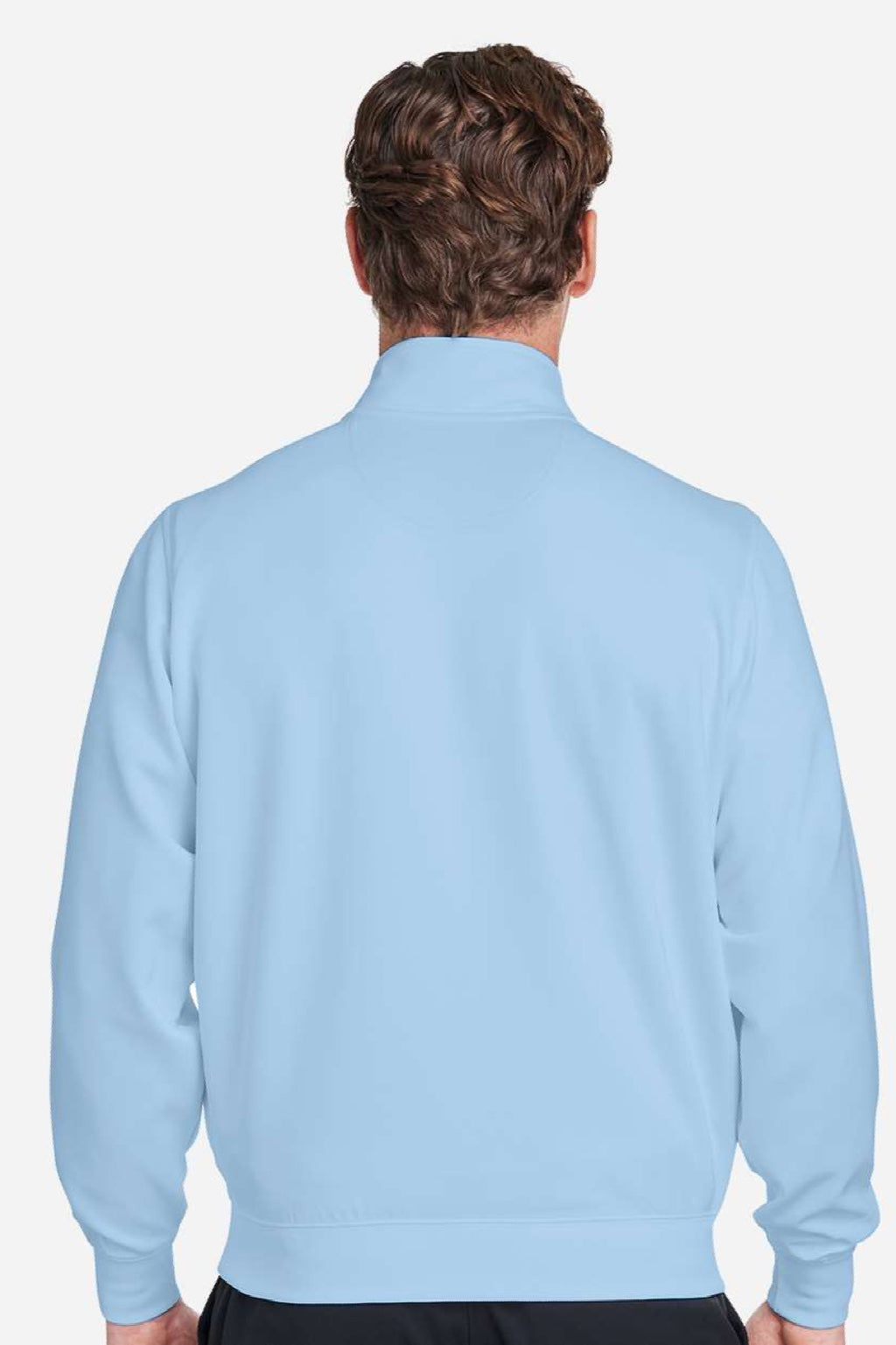 Fairway & Greene C11512 Mens Caves 1/4 Zip Tech Sweatshirt Bluff Blue Model Back