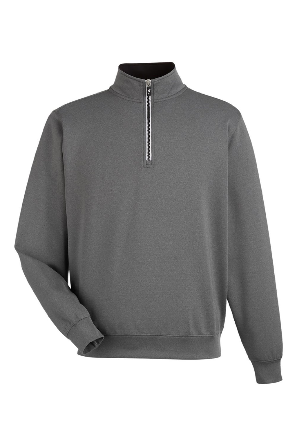 Fairway & Greene C11512 Mens Caves 1/4 Zip Tech Sweatshirt Heather Dark Shadow Grey Flat Front