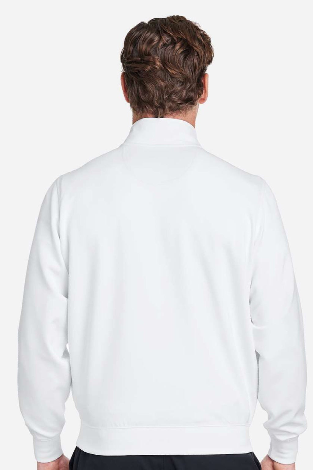 Fairway & Greene C11512 Mens Caves 1/4 Zip Tech Sweatshirt White Model Back