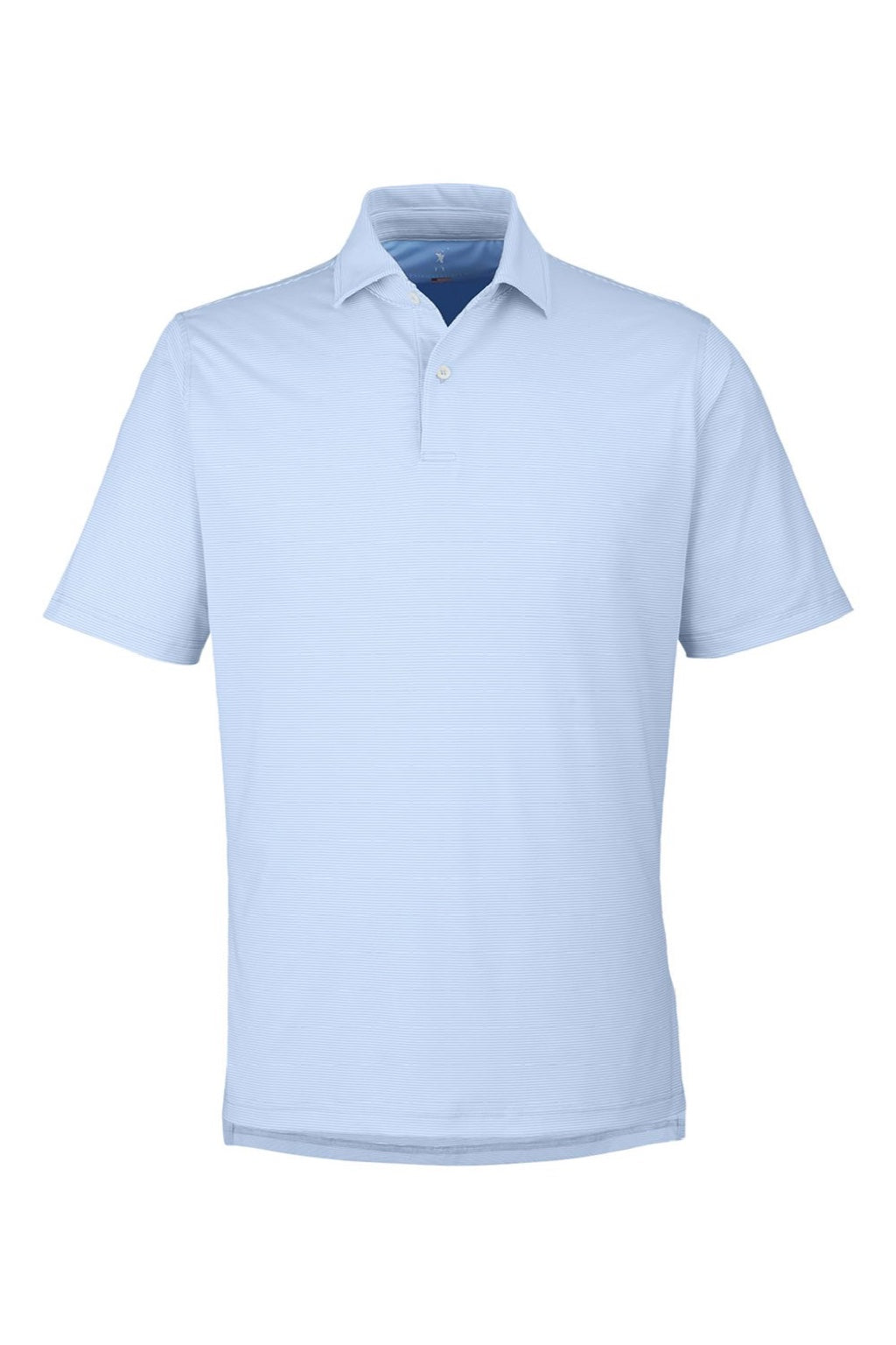 Fairway & Greene I11526 Mens USA Made Mini Stripe Tech Short Sleeve Polo Shirt Bluff Blue Flat Front