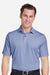 Fairway & Greene I11526 Mens USA Made Mini Stripe Tech Short Sleeve Polo Shirt Marine Blue Model Front
