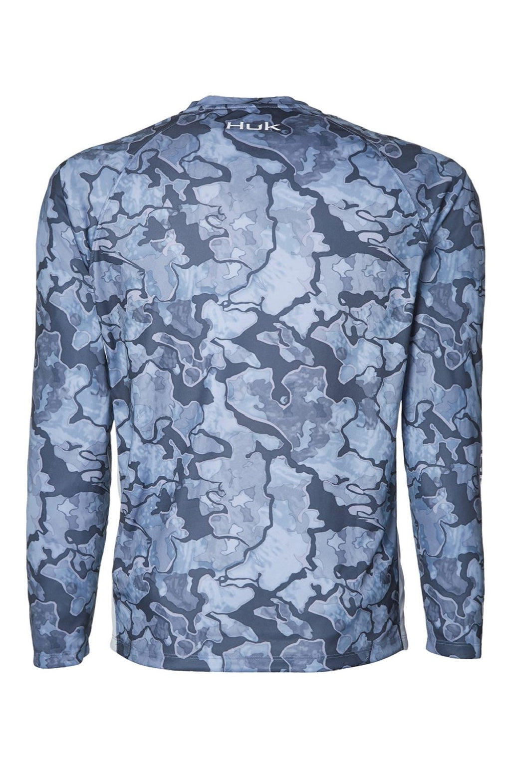 Huk H12L003 Mens LoPro Camo Long Sleeve Crewneck T-Shirt Erie Camo Flat Back