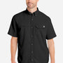 Huk Mens Tide Point Moisture Wicking Short Sleeve Button Down Shirt w/ Pocket - Black - New