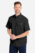 Huk H150171 Mens Tide Point Short Sleeve Button Down Shirt Black Model Side