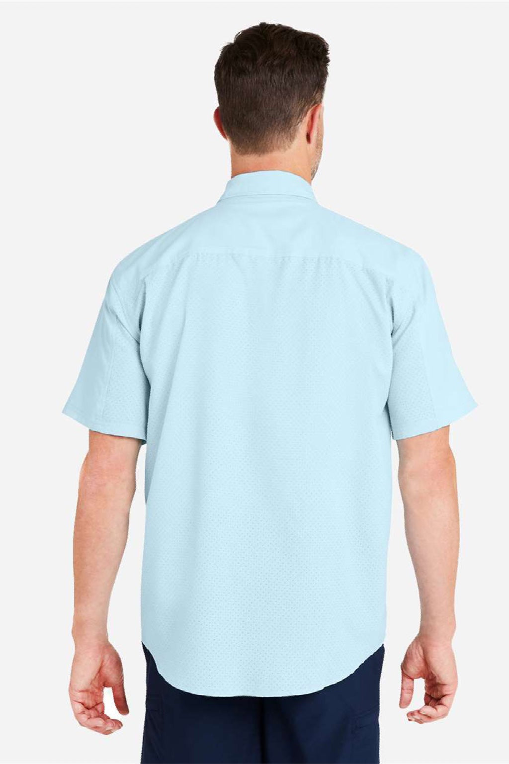 Huk H150171 Mens Tide Point Short Sleeve Button Down Shirt Crystal Blue Model Back