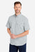Huk H150171 Mens Tide Point Short Sleeve Button Down Shirt Harbor Mist Grey Model Side