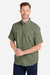 Huk H150171 Mens Tide Point Short Sleeve Button Down Shirt Moss Green Model Side