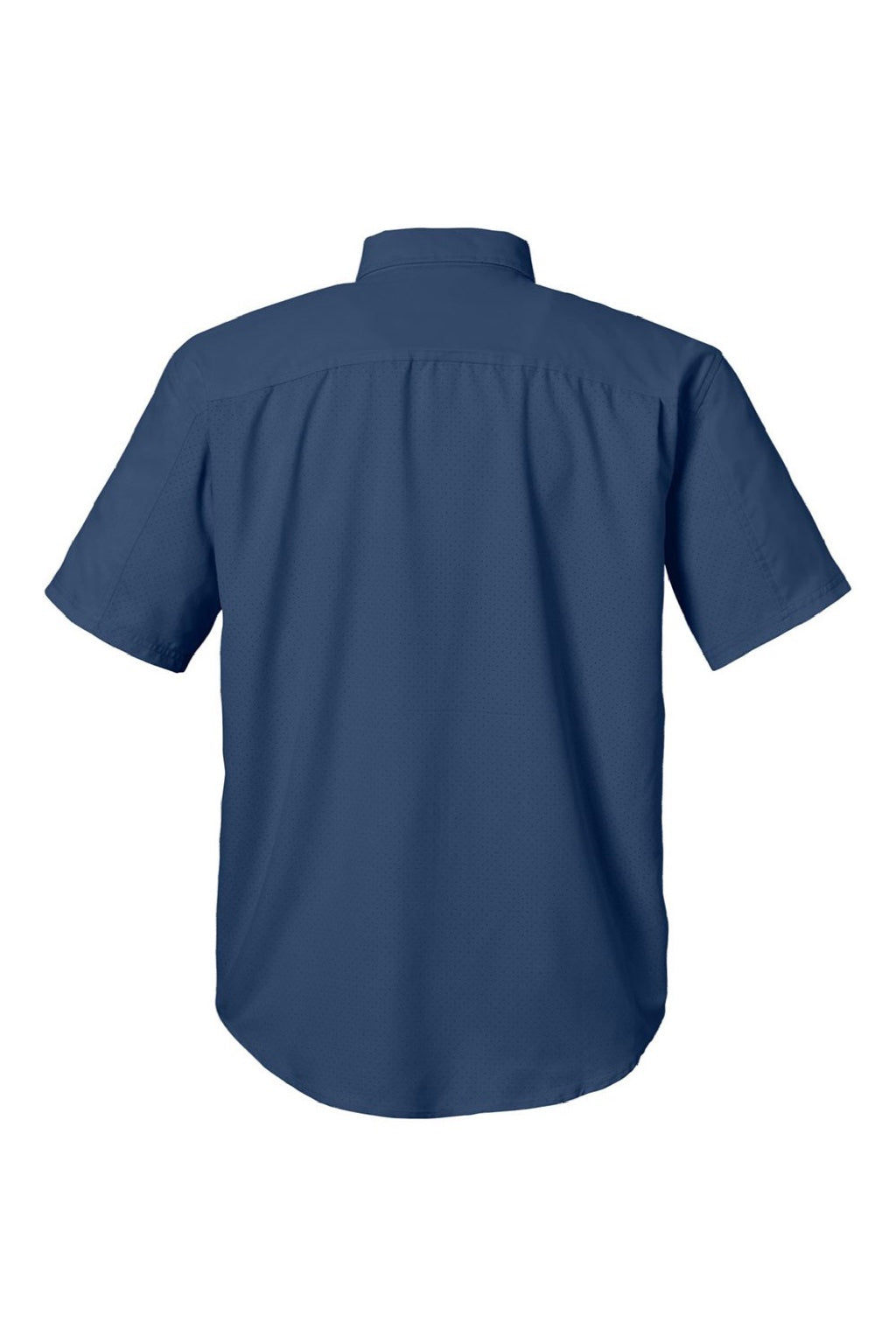 Huk H150171 Mens Tide Point Short Sleeve Button Down Shirt Naval Academy Blue Flat Back