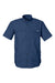 Huk H150171 Mens Tide Point Short Sleeve Button Down Shirt Naval Academy Blue Flat Front
