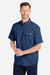 Huk H150171 Mens Tide Point Short Sleeve Button Down Shirt Naval Academy Blue Model Side