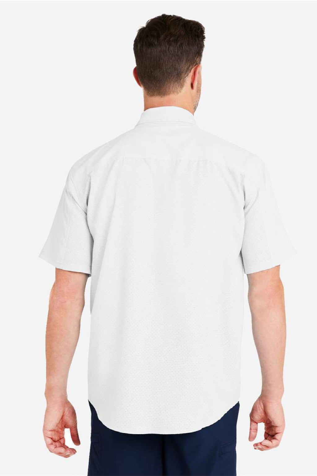 Huk H150171 Mens Tide Point Short Sleeve Button Down Shirt White Model Back