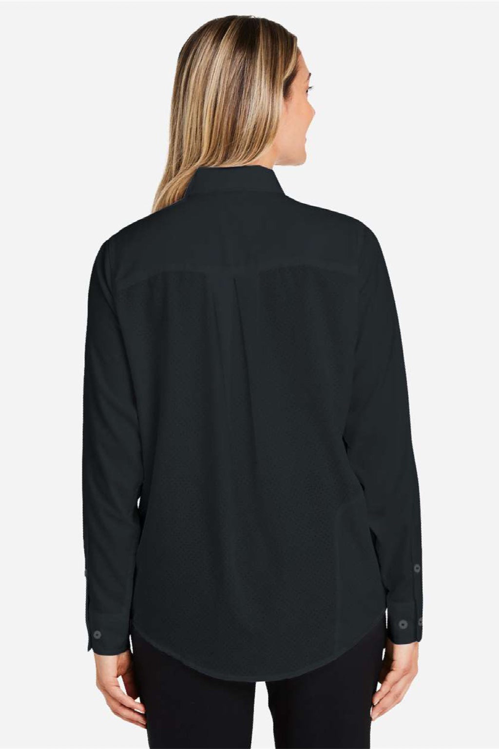 Huk H615006 Womens Tide Point Long Sleeve Button Down Shirt Shirt Black Model Back