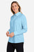 Huk H615006 Womens Tide Point Long Sleeve Button Down Shirt Shirt Crystal Blue Model Side