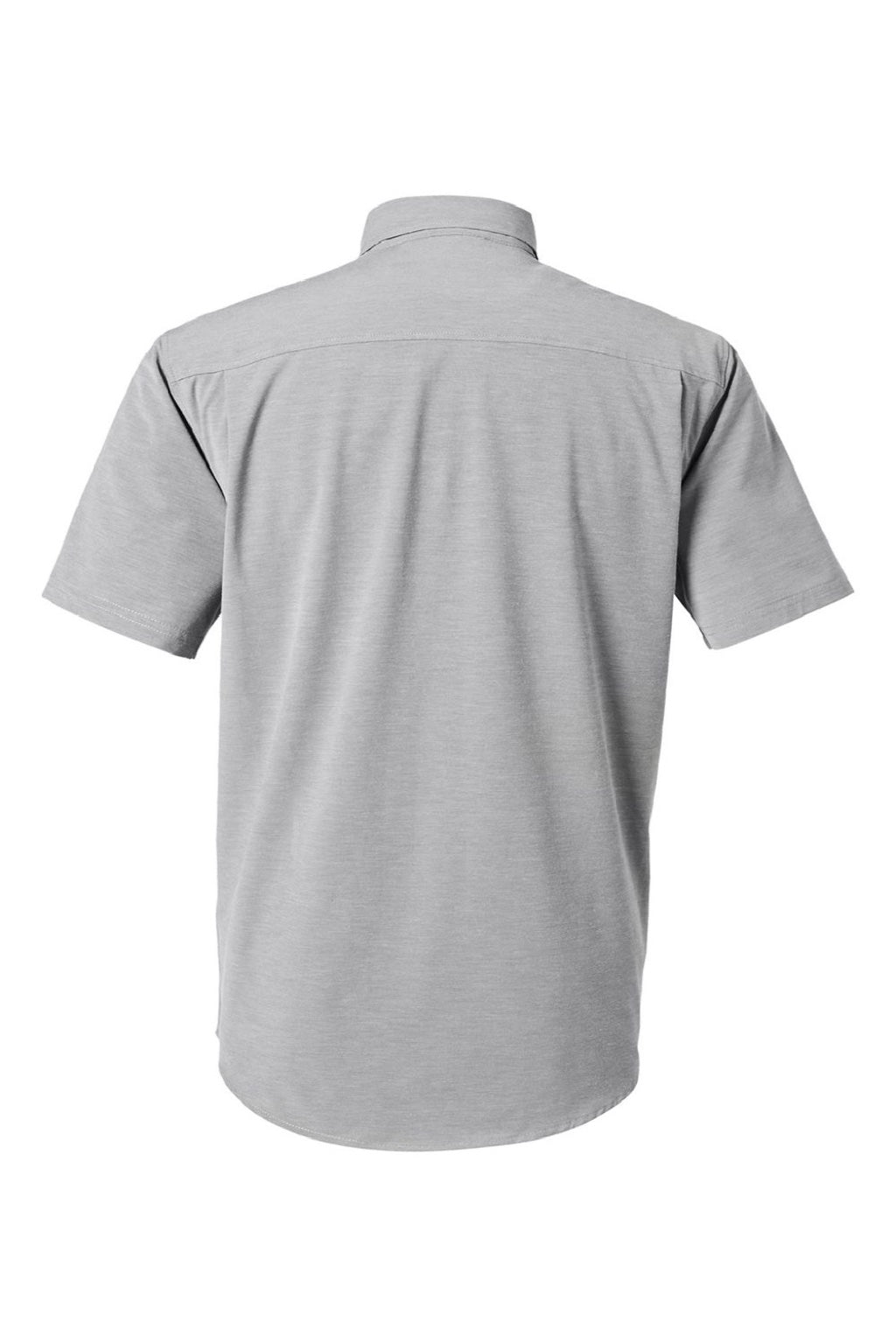 Huk H150154 Mens Kona Short Sleeve Button Down Shirt Harbor Mist Grey Flat Back