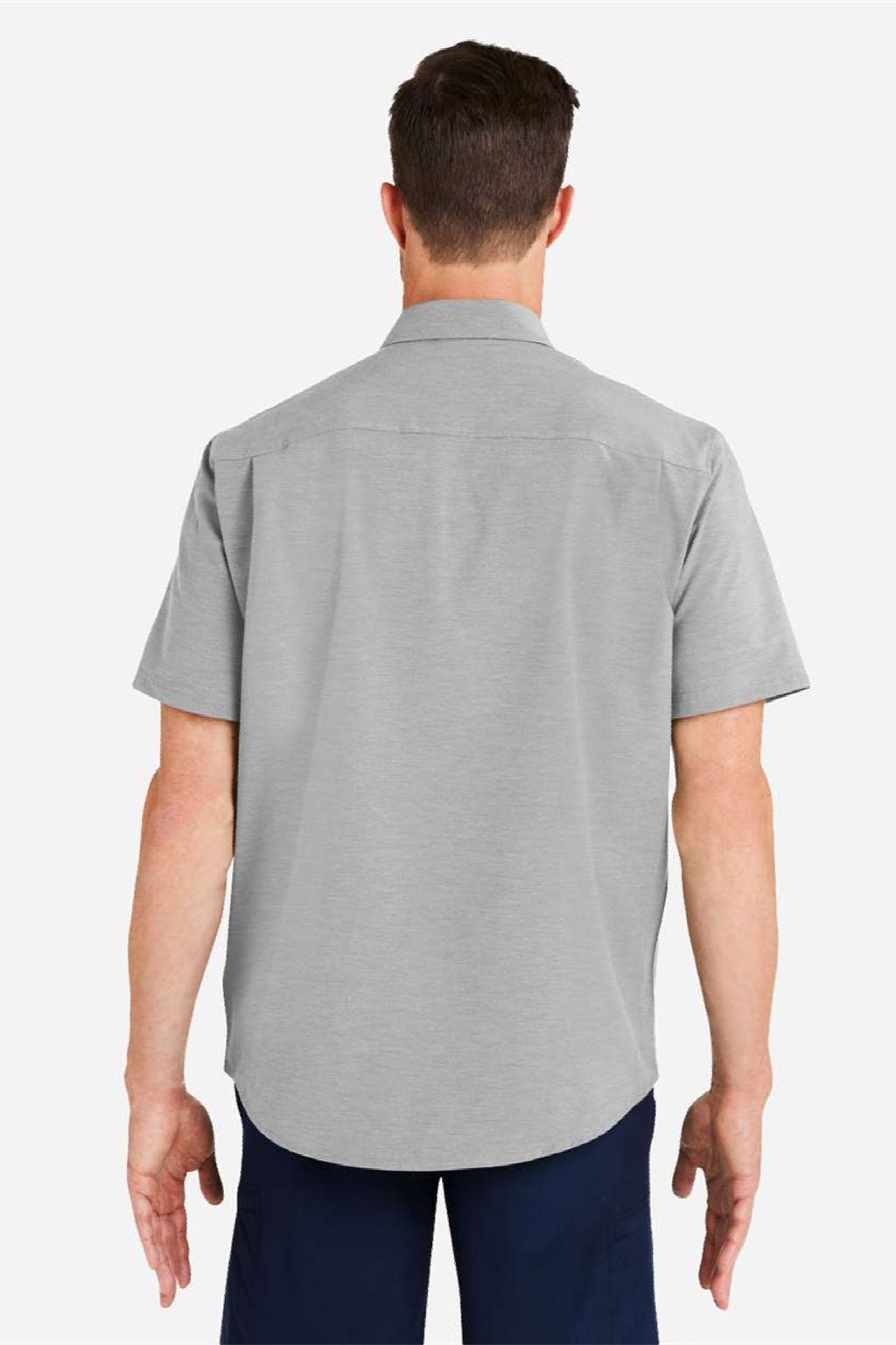 Huk H150154 Mens Kona Short Sleeve Button Down Shirt Harbor Mist Grey Model Back