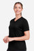 Team 365 TT15W Womens Zone Performance Mesh Short Sleeve V-Neck T-Shirt Black Model Side