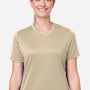 Team 365 Womens Zone Performance Mesh Moisture Wicking Short Sleeve V-Neck T-Shirt - Desert Khaki Brown - Coming Soon