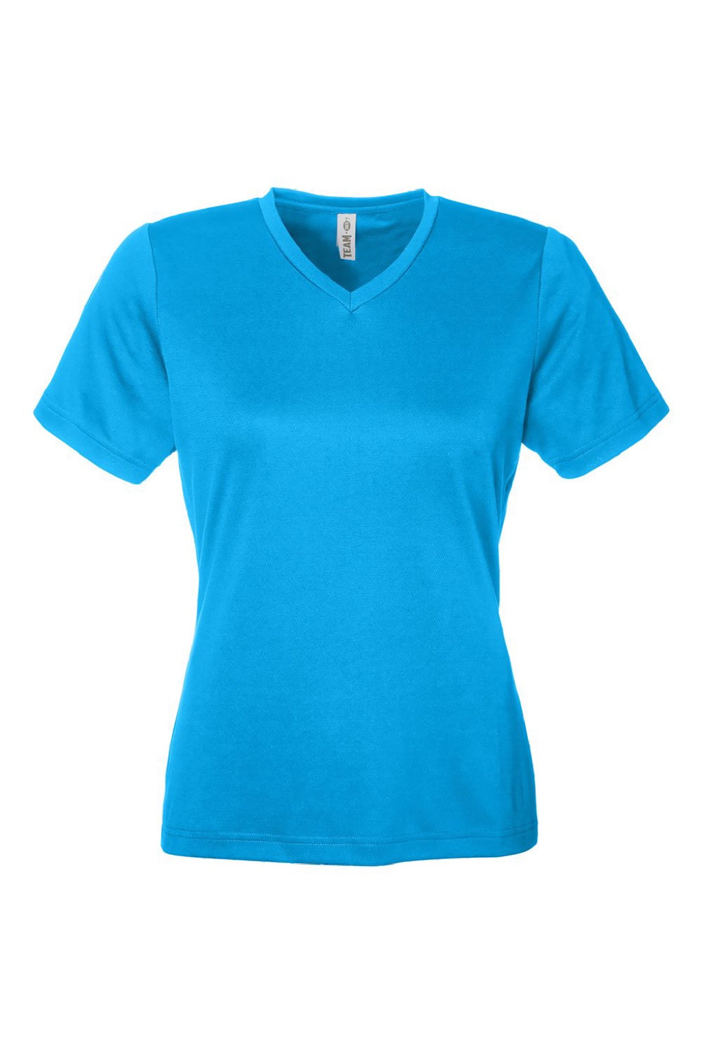 Team 365 TT15W Womens Zone Performance Mesh Short Sleeve V-Neck T-Shirt Electric Blue Flat Front