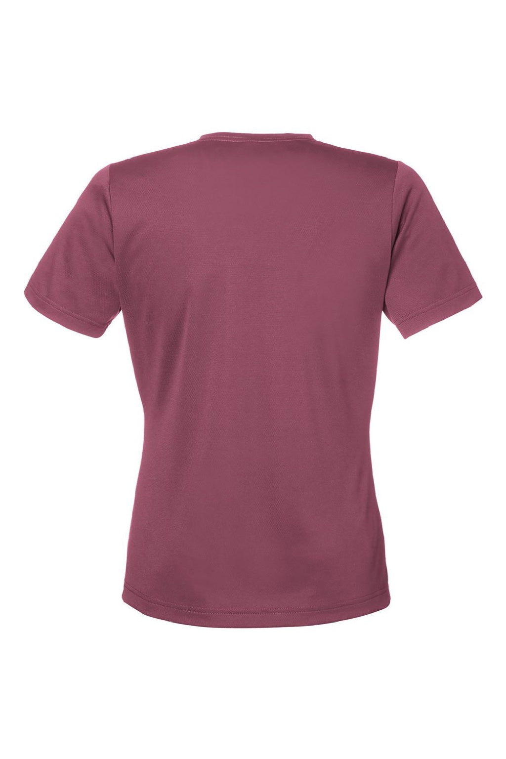 Team 365 TT15W Womens Zone Performance Mesh Short Sleeve V-Neck T-Shirt Dark Maroon Flat Back