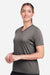 Team 365 TT15W Womens Zone Performance Mesh Short Sleeve V-Neck T-Shirt Graphite Grey Model Side