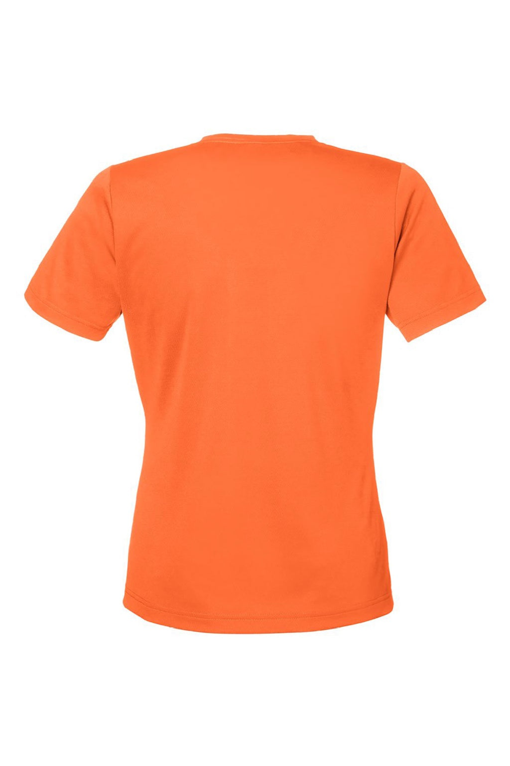 Team 365 TT15W Womens Zone Performance Mesh Moisture Wicking Short Sleeve V-Neck T-Shirt Orange Flat Back