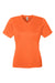 Team 365 TT15W Womens Zone Performance Mesh Moisture Wicking Short Sleeve V-Neck T-Shirt Orange Flat Front