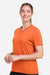 Team 365 TT15W Womens Zone Performance Mesh Moisture Wicking Short Sleeve V-Neck T-Shirt Orange Model Side