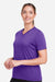 Team 365 TT15W Womens Zone Performance Mesh Short Sleeve V-Neck T-Shirt Purple Model Side