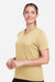 Team 365 TT15W Womens Zone Performance Mesh Short Sleeve V-Neck T-Shirt Vegas Gold Model Side